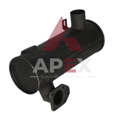 massey-ferguson-underhood-silencer-4-hole-flange-black-heat-resistant-410mm-overall-length-150mm-diameter